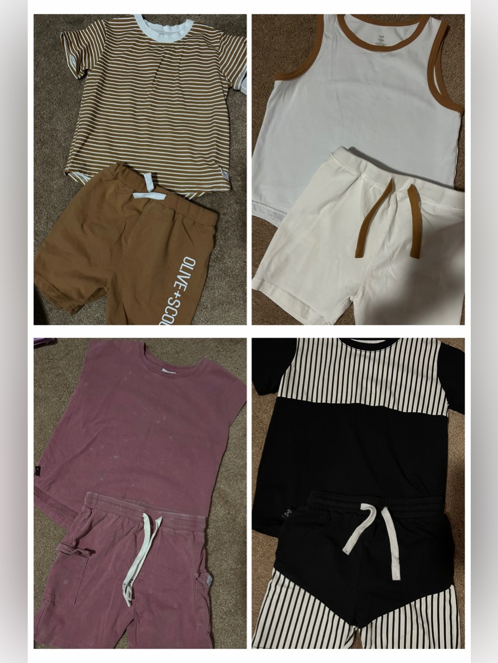 Olive & Scout 4T Boys Summer Sets Bundle Shorts Tanks Short Sleeve Shirts